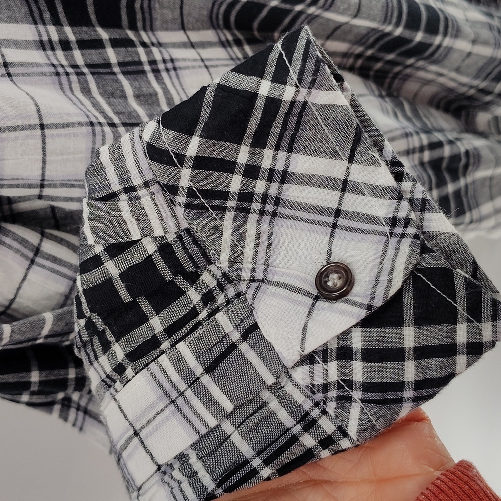 Oddy Plaid Button Down Size Small Medium Oversize… - image 5